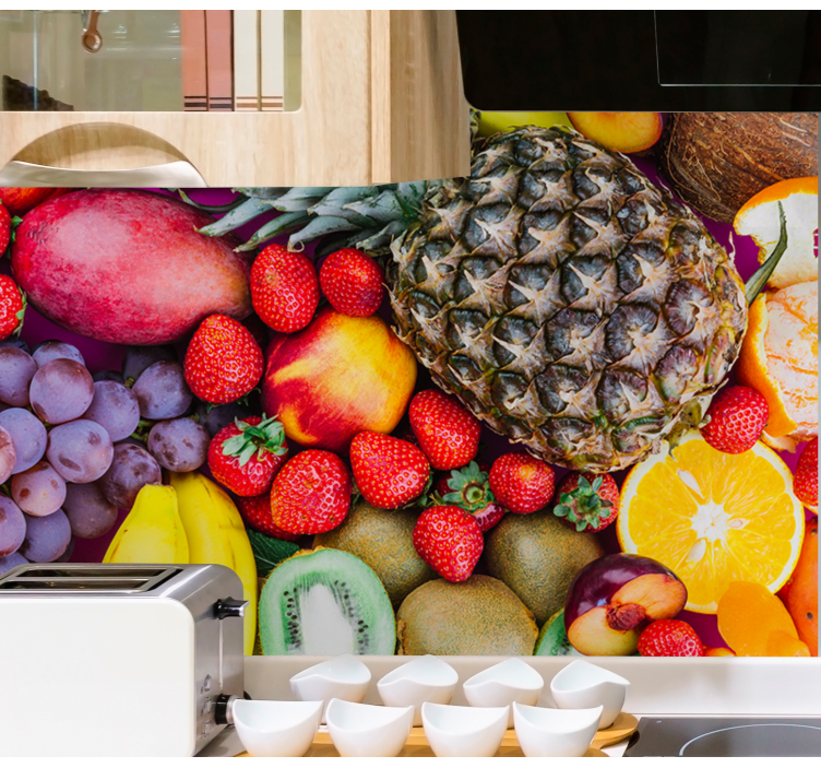 Fotomurale fiori misto di frutta vibrante - TenStickers