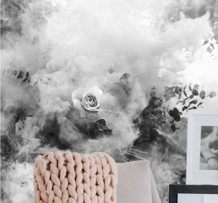 Fotomurale fiori rosa bianca eterea - TenStickers