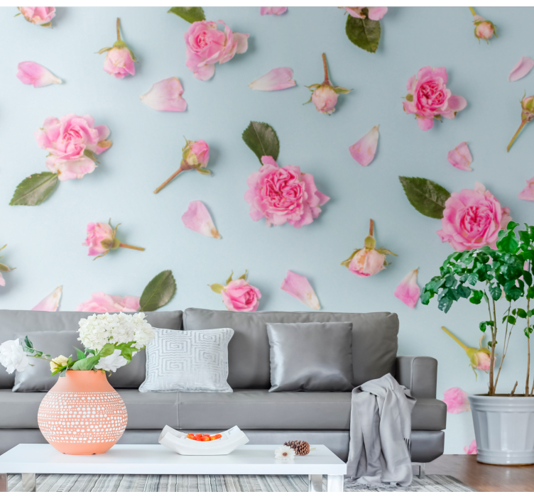 Fotomurale fiori rose incollate alla superficie - TenStickers