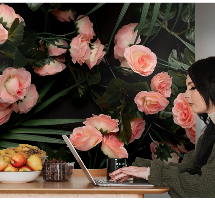 Fotomurale fiori rose rosa tenui - TenStickers