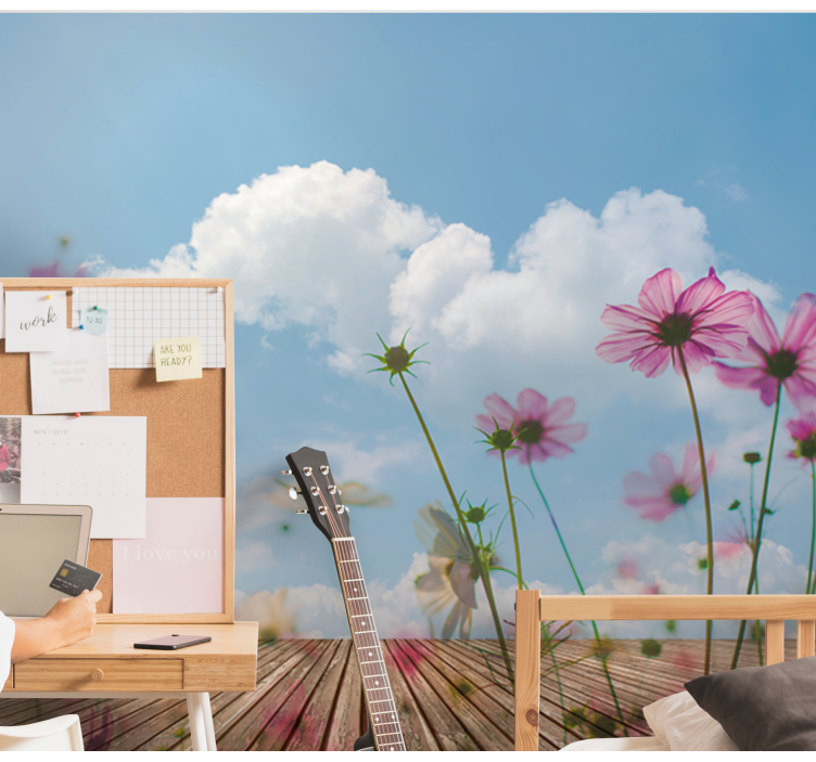 Fotomurale fiori sottile florilegio in fiore - TenStickers