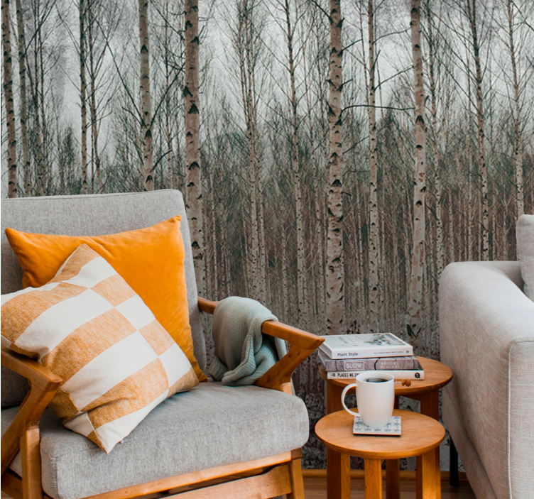 Fotomurale foresta paesaggio di betulle - TenStickers