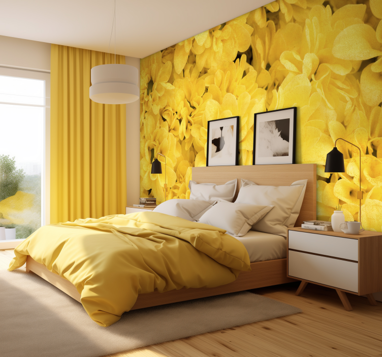 Fotomurale giallo petali di fiori - TenStickers