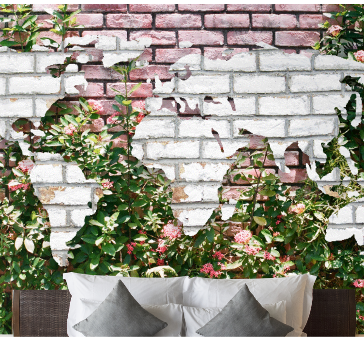 Fotomurale mappamondo mappa del mondo fiorita - TenStickers