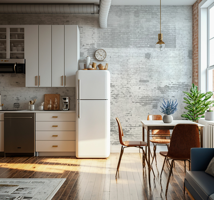 Fotomurale mattoni bianchi stile vintage - TenStickers