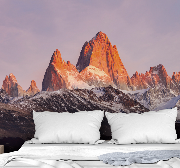 Fotomurale montagna tramonto cime innevate - TenStickers
