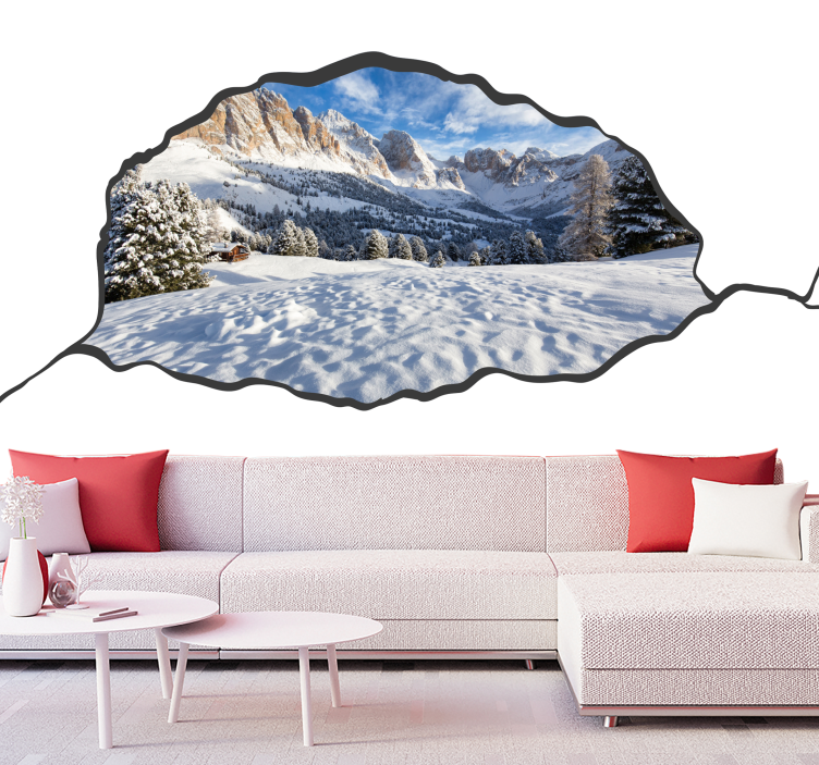 Fotomurale montagna paesaggio montano innevato - TenStickers