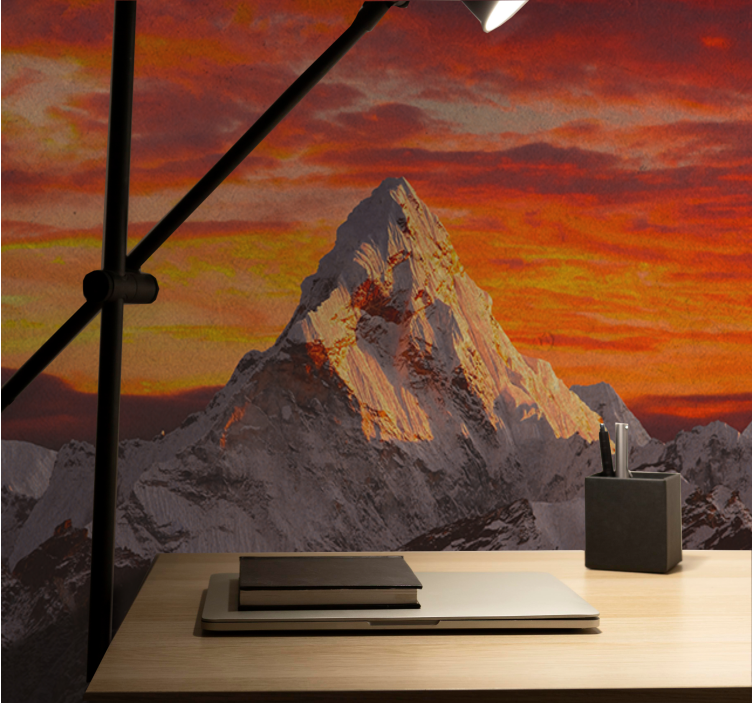 Fotomurale montagna tramonto maestoso sulle vette - TenStickers
