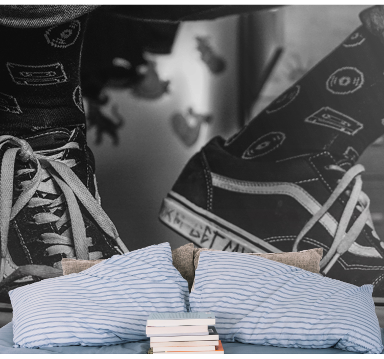 Fotomurale musicale calzini a forma di musicassetta - TenStickers