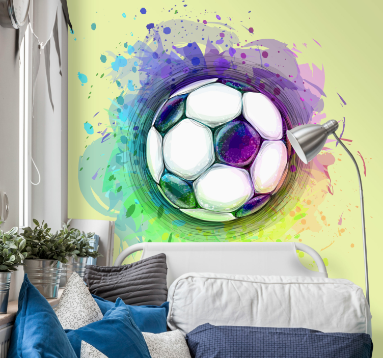 Fotomurale musicale palla da calcio colorata - TenStickers