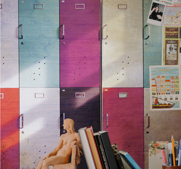 Fotomurale musicale porte armadietto colorate - TenStickers