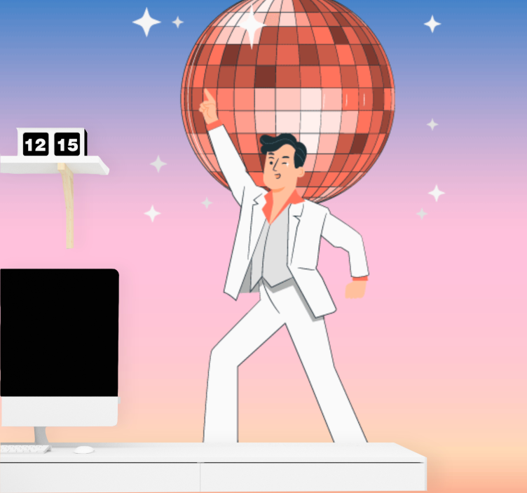 Fotomurale musicale uomo che balla in discoteca - TenStickers