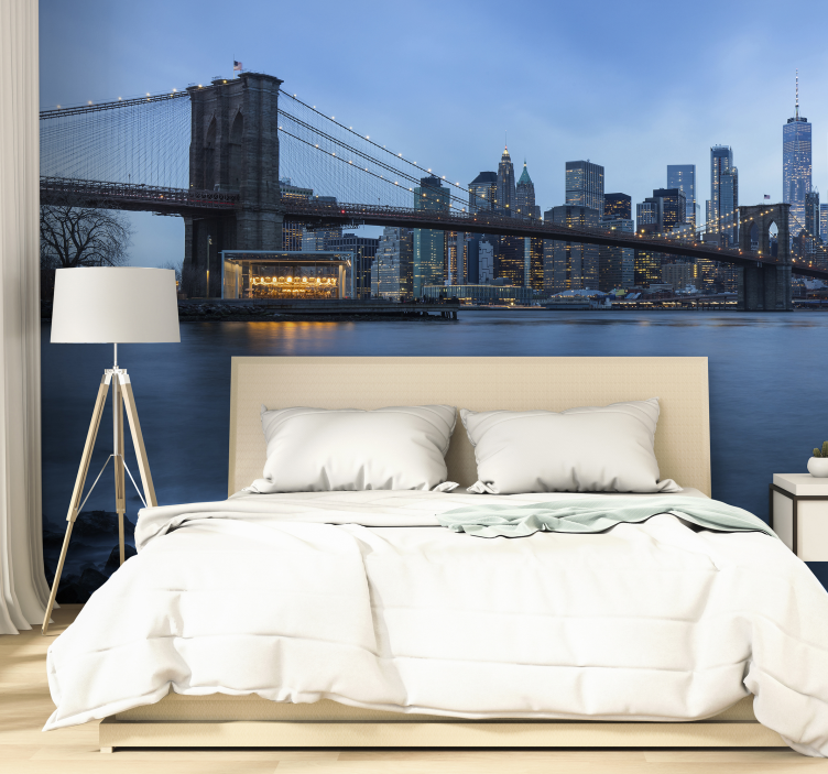 Splendido fotomurale New York con vista fiume - TenStickers