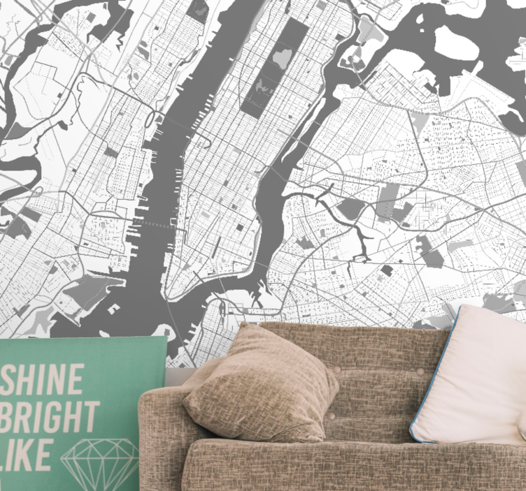 Fotomurale new york mappa dettagliata di new york - TenStickers