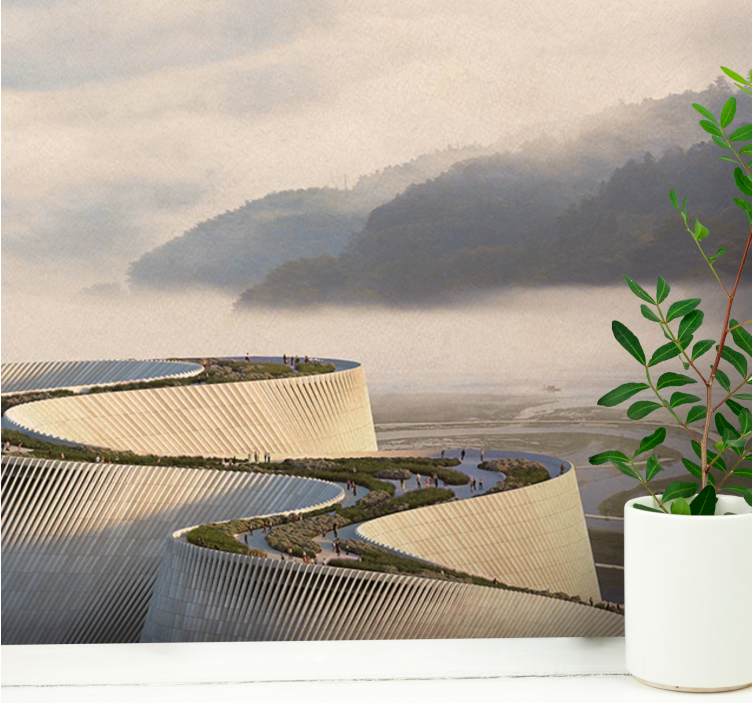 Fotomurale paesaggi forma architettonica curva - TenStickers