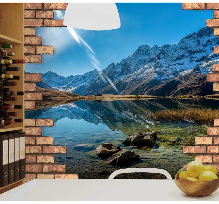 Fotomurale paesaggi montagna e riflesso - TenStickers