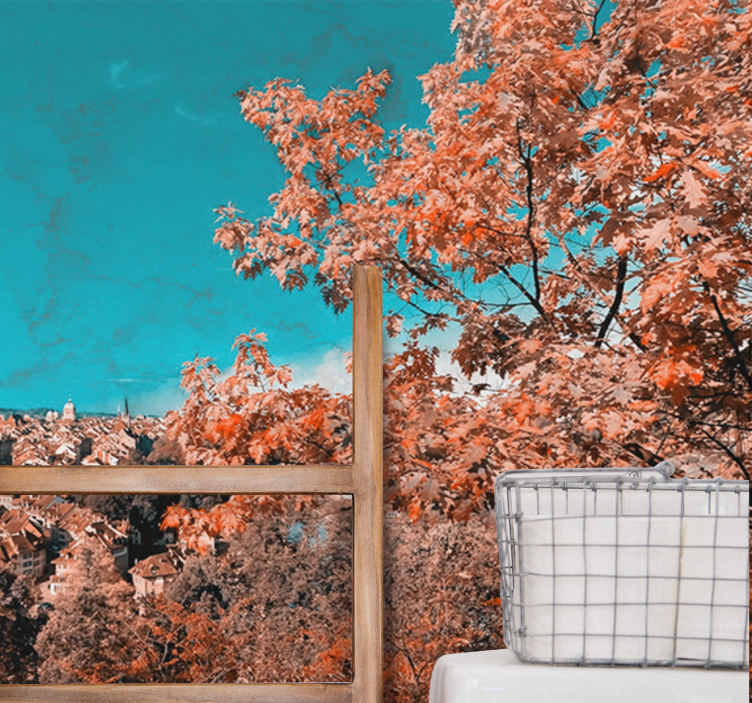Fotomurale paesaggi paesaggio autunnale vibrante - TenStickers