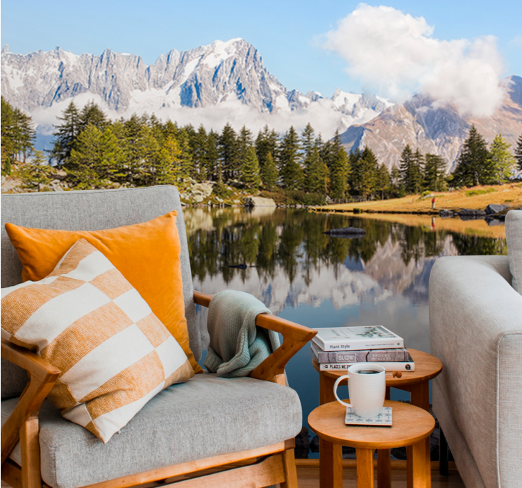 Fotomurale paesaggi riflessi di montagna - TenStickers