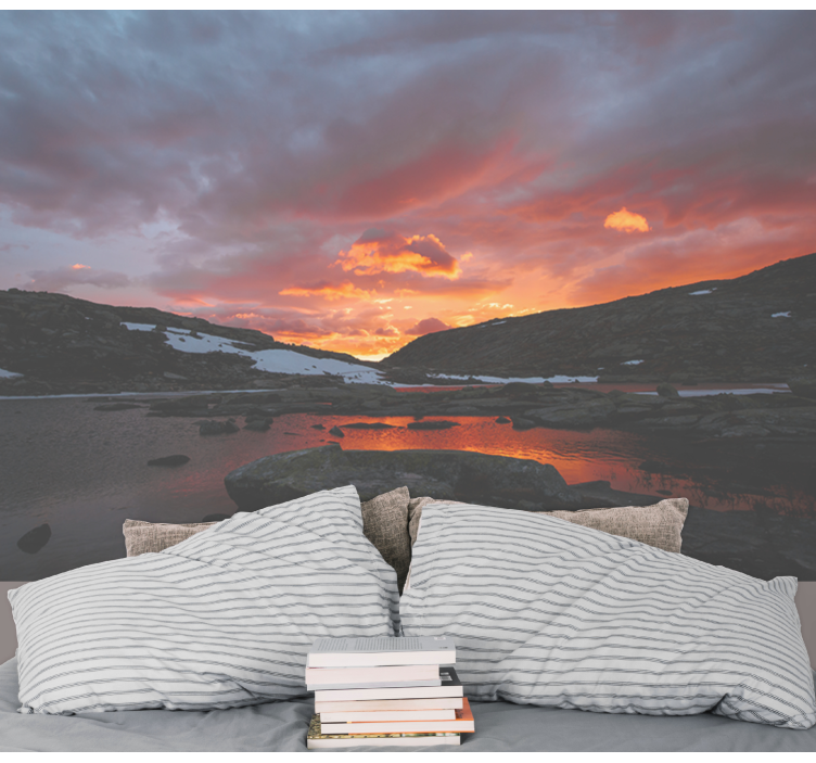 Fotomurale paesaggi riflesso di un tramonto stupefacente - TenStickers