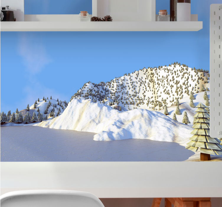 Fotomurale paesaggi scena di montagna in inverno - TenStickers
