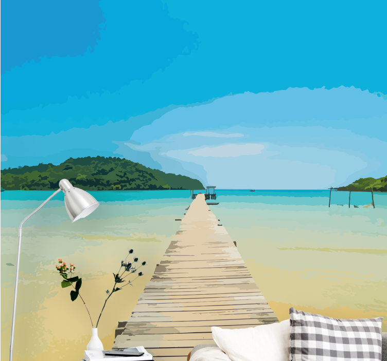 Fotomurale paesaggi sentiero costiero sereno - TenStickers