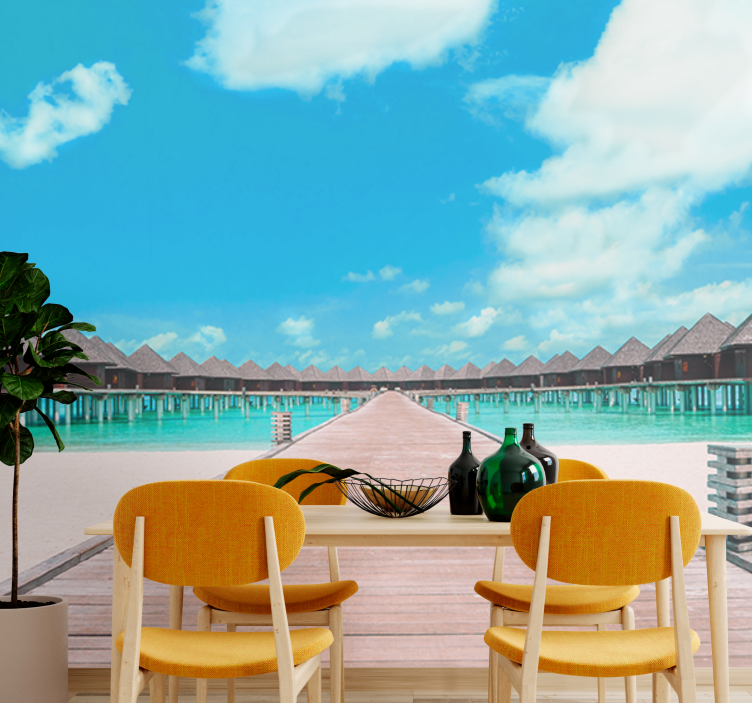 Fotomurale paesaggi sentiero tropicale sul ponte - TenStickers