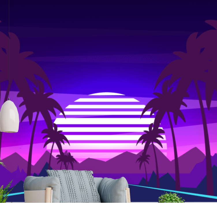 Fotomurale paesaggi tramonto tropicale - TenStickers