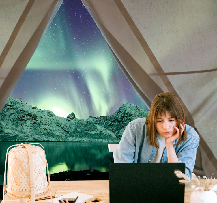 Fotomurale paesaggi vista aurora boreale - TenStickers