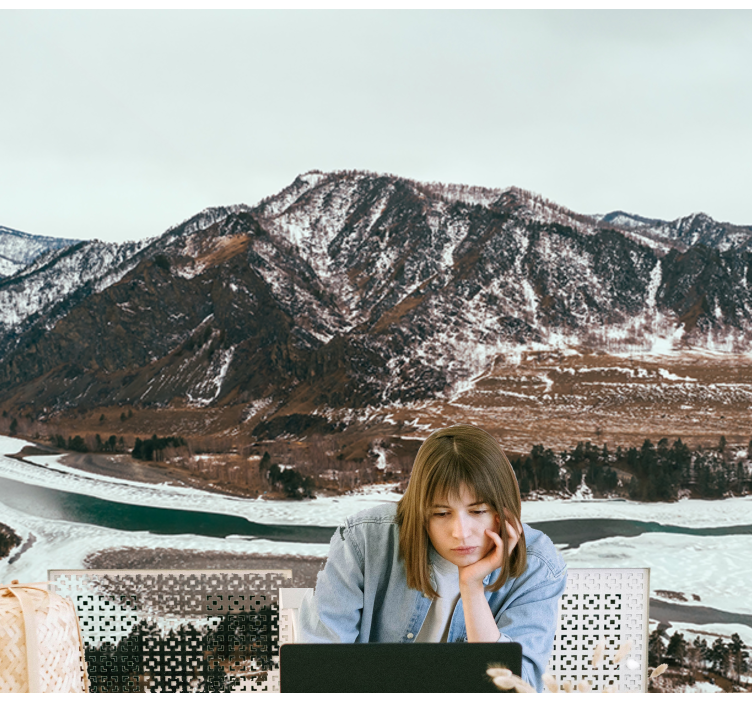 Fotomurale paesaggi vista di un fiume montano - TenStickers