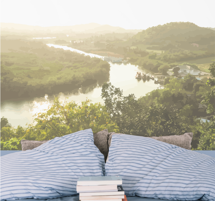 Fotomurale paesaggi vista sul fiume sereno - TenStickers