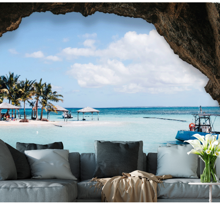 Fotomurale paesaggi vista tropicale sulla spiaggia - TenStickers