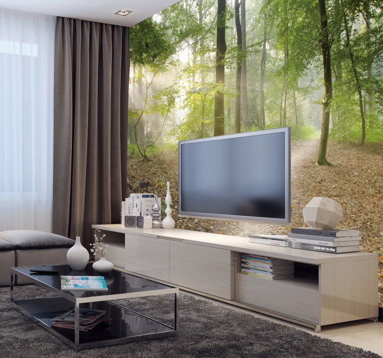 Fotomurale paesaggio foresta pini - TenStickers