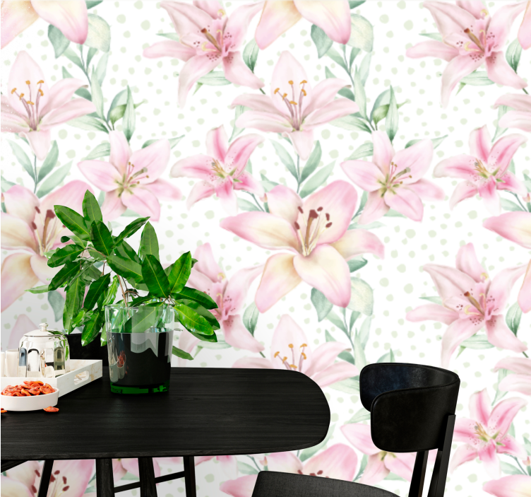 Fotomurale papaveri e gigli delicati - TenStickers