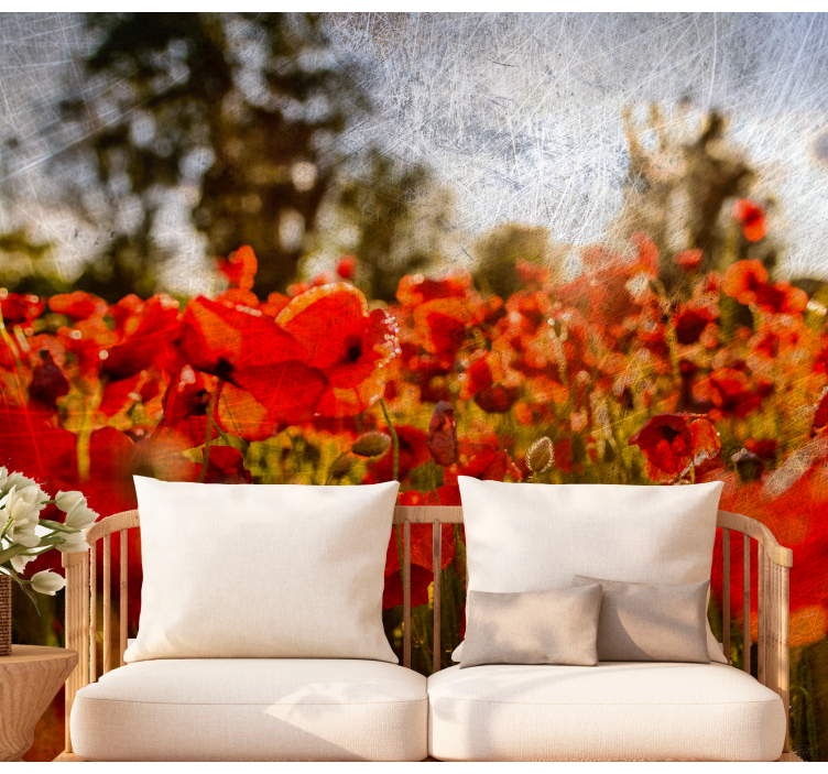 Fotomurale papaveri fiori di campo di papaveri - TenStickers