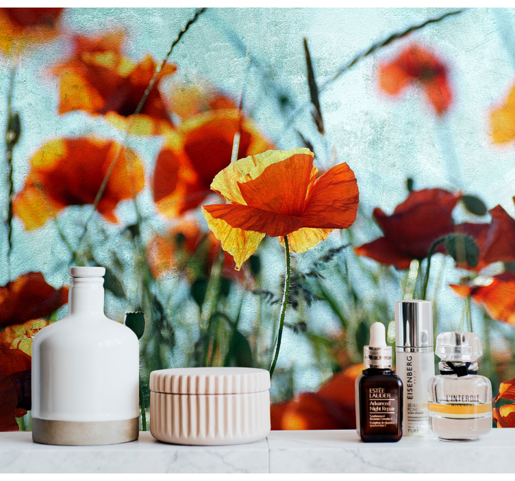 Fotomurale papaveri fiori di papavero vivaci - TenStickers