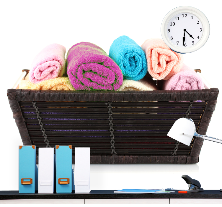 Fotomurale per bagno asciugamani colorati arrotolati - TenStickers