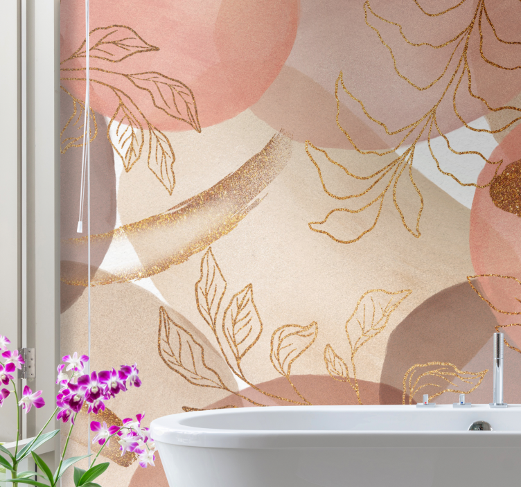 Fotomurale per bagno motivo floreale ornamentale - TenStickers