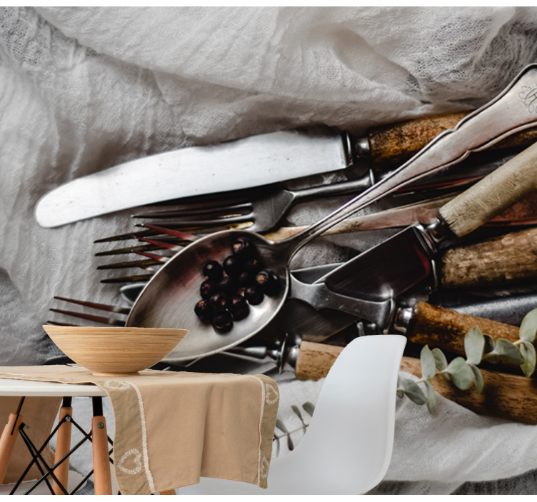 Fotomurale per cucina set di utensili d'epoca - TenStickers