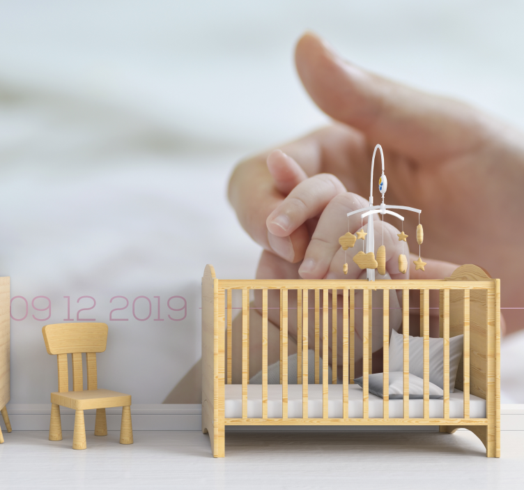 Fotomurale per neonato connessione di mano tenera - TenStickers
