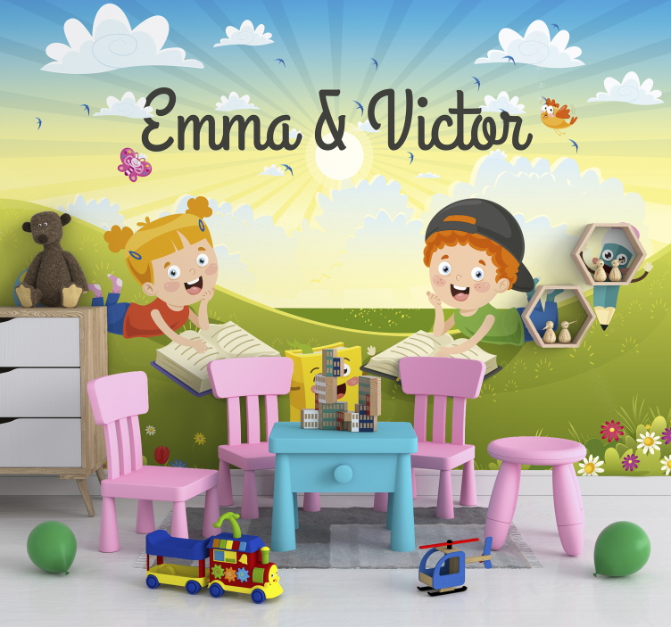 Fotomurale cameretta bambini con libri - TenStickers