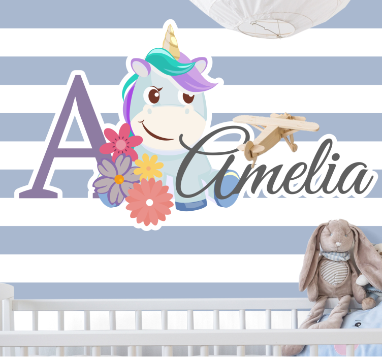 Fotomurale personalizzato tema unicorno incantevole - TenStickers