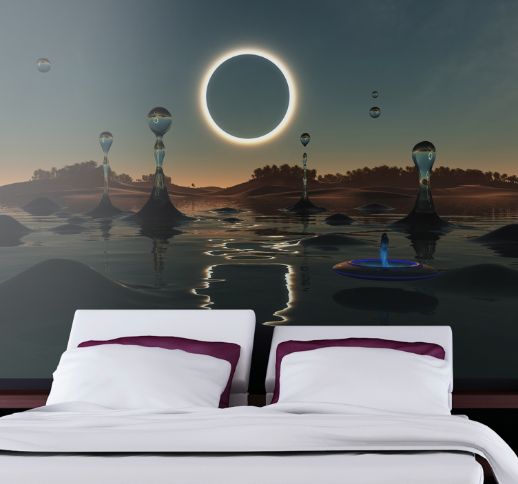 Fotomurale spaziale scena di acqua celeste - TenStickers