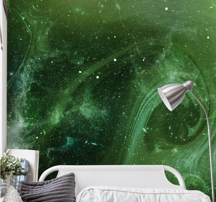 Fotomurale spaziale vortice verde cosmico - TenStickers