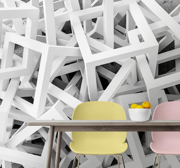 Fotomurale textures forme bianche astratte - TenStickers