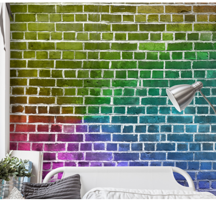 Fotomurale textures motivo mattonelle arcobaleno - TenStickers