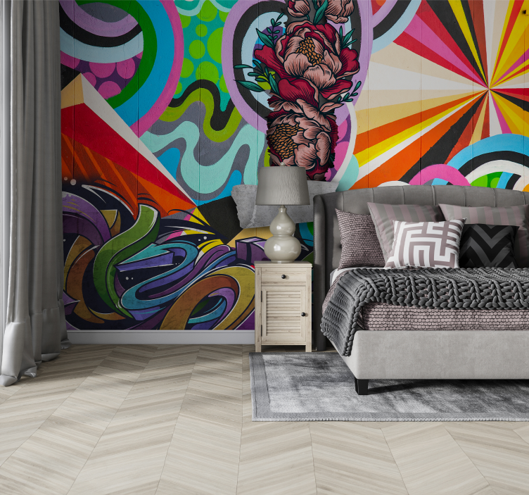 Fotomurale urban art floreale - TenStickers