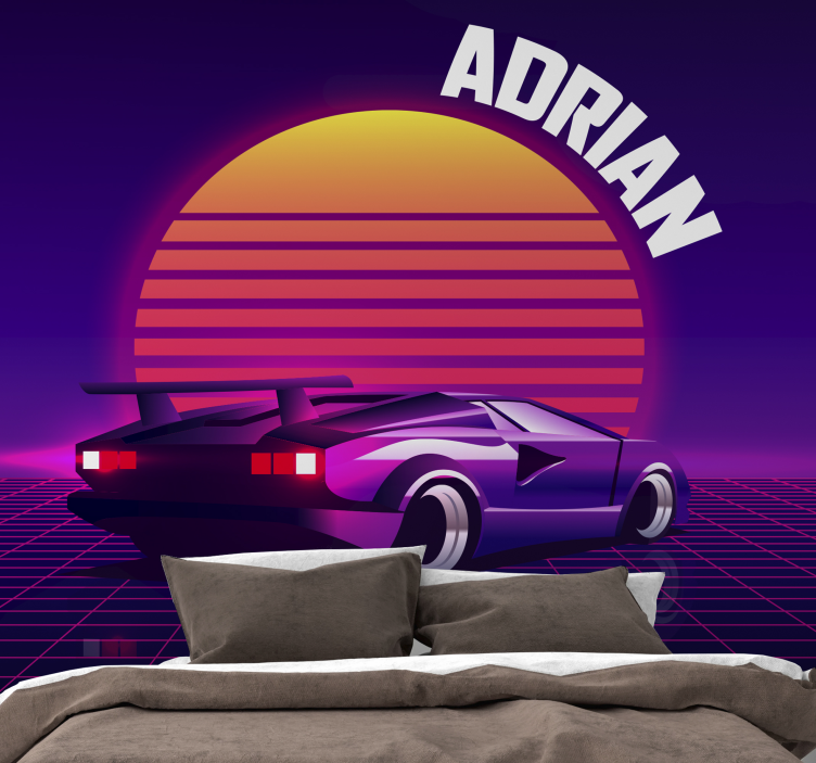 Fotomurale veicoli auto da corsa vintage - TenStickers