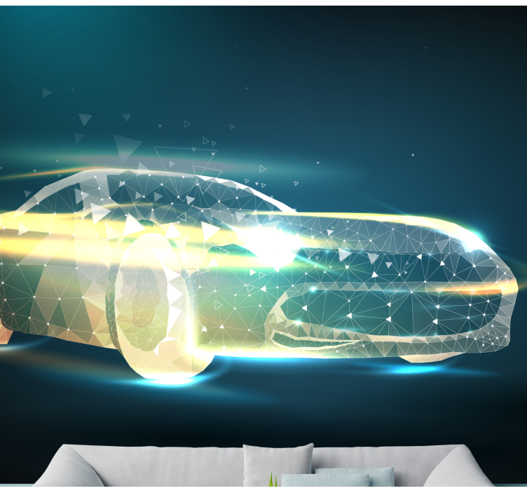 Fotomurale veicoli movimento geometrico auto - TenStickers