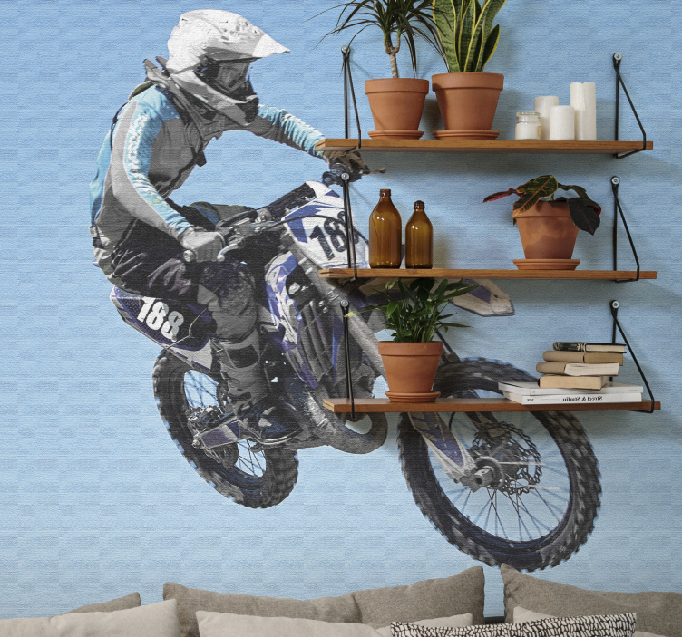 Fotomurale veicoli scena d'azione di motocross - TenStickers
