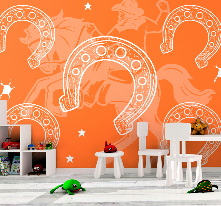 Fotomurale veicoli scena rodeo con ferradura - TenStickers